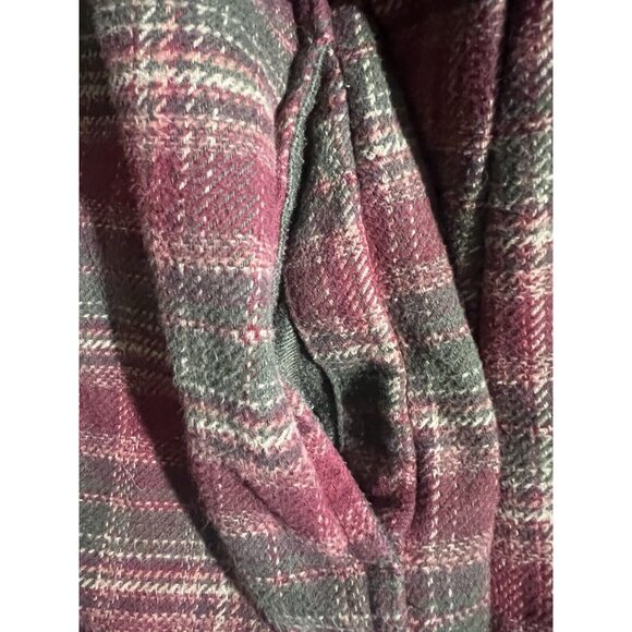 ORVIS Mens Red/Olive Green Shirt Jacket Side Pockets Heavy Cotton Flannel XXL - Picture 6 of 11